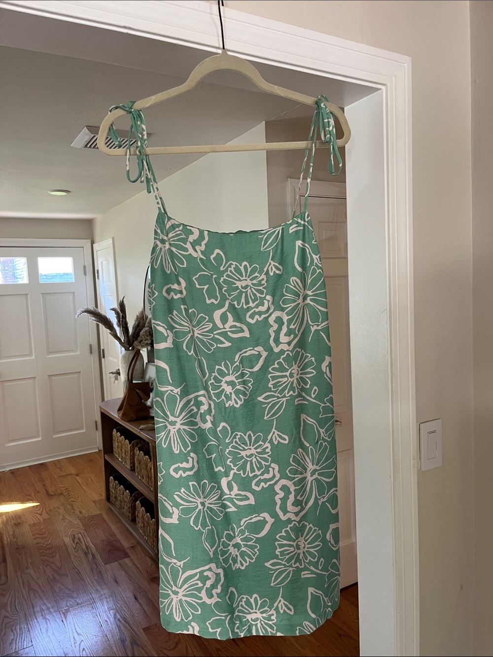 Lulus Harmonia Green Floral Print Tie-strap Mini Dress, SIZE XL - Picture 6 of 6